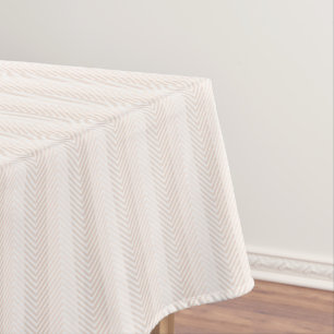 Elegante Cream Herringbone Zig Zag Tischdecke