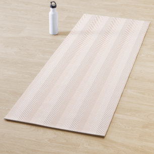 Elegante Cream Herringbone Zig Zag Yogamatte