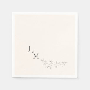 Elegante Cream Personalisiert Foliage Hochzeit Serviette