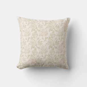 Elegante Cream Rose Floral Kissen