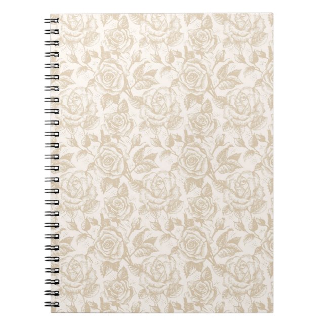 Elegante Cream Rose Floral Notizblock (Vorderseite)