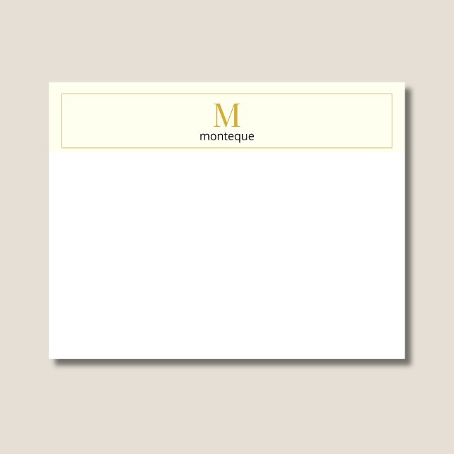 Elegante Cream-Serif-Monogramm-Personalisierung Mitteilungskarte (Von Creator hochgeladen)