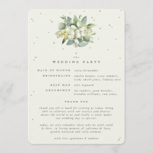 Elegante Cream Snowberry+Eucalyptus Winter Wedding Programm