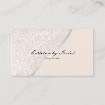 Elegante Cream Sparkle Esthetician Business Card
