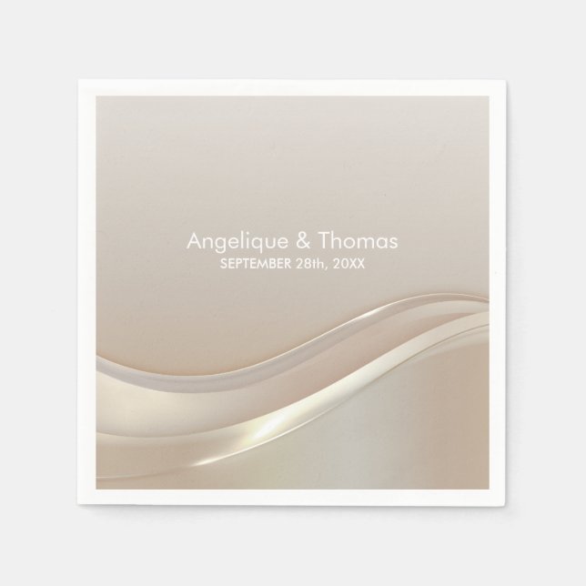 Elegante Cream Wedding Serviette (Vorderseite)