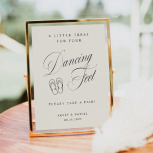 Elegante Creme-Hochzeit Tanzfüße Poster
