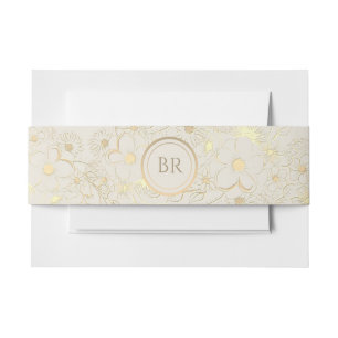 Elegante Creme- und Gold-Hochzeit Einladungsbanderole