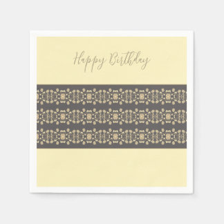 Elegante Creme und Taupe Serviette