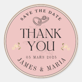 "Elegante Creme und White Wedding Danke Sticker