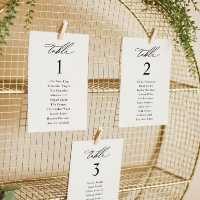Elegante Creme Wedding Seating Chart Cards Einladung (Von Creator hochgeladen)