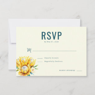Elegante cremefarbene Blumen-RSVP RSVP Karte