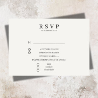 Elegante cremefarbene Hochzeits-RSVP-Karte RSVP Karte