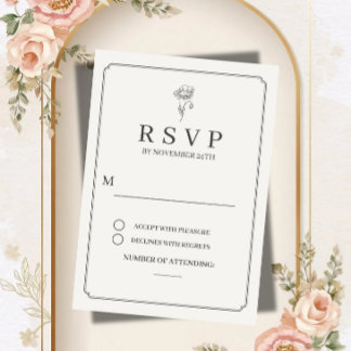 Elegante cremefarbene Hochzeits-RSVP-Karte RSVP Karte