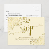 Elegante cremefarbene Kalligrafie-Hochzeits-RSVP m