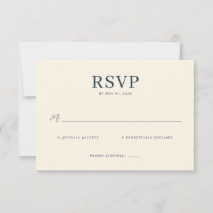 Elegante cremefarbene RSVP-Karte RSVP Karte