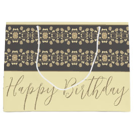 Elegante, cremige Beige mit Taupe Große Geschenktüte