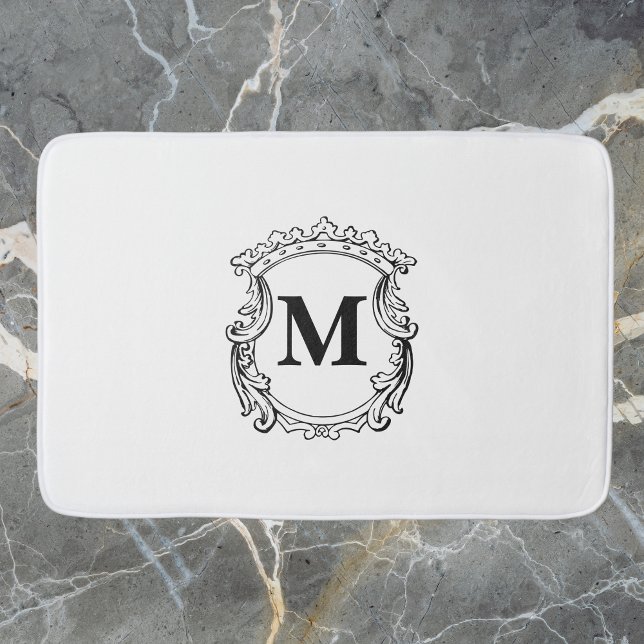 Elegante Crest Custom-Monogramm  Badematte (Von Creator hochgeladen)