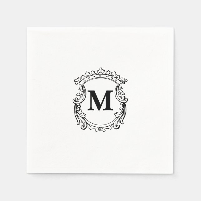 Elegante Crest-Eigenmonogramm  Serviette (Vorderseite)