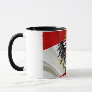 Elegante Crisp Austrian Flag Covered Keramik Tasse