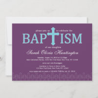 Elegante Cross-Baptim-Einladung