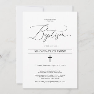 Elegante Cross-Baptiskampagne Ankündigung Junge od