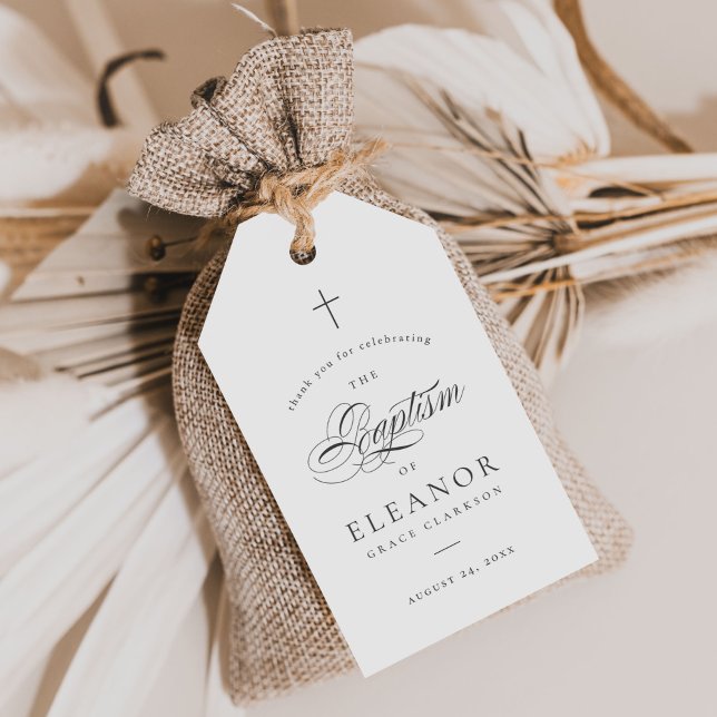 Elegante Cross Kalligraphie Taufe Vielen Dank für  Geschenkanhänger (Von Creator hochgeladen)