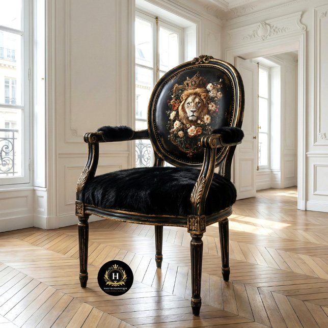 Elegante Crowned Lion Floral Frame Luxury Boutique Seidenpapier (Von Creator hochgeladen)