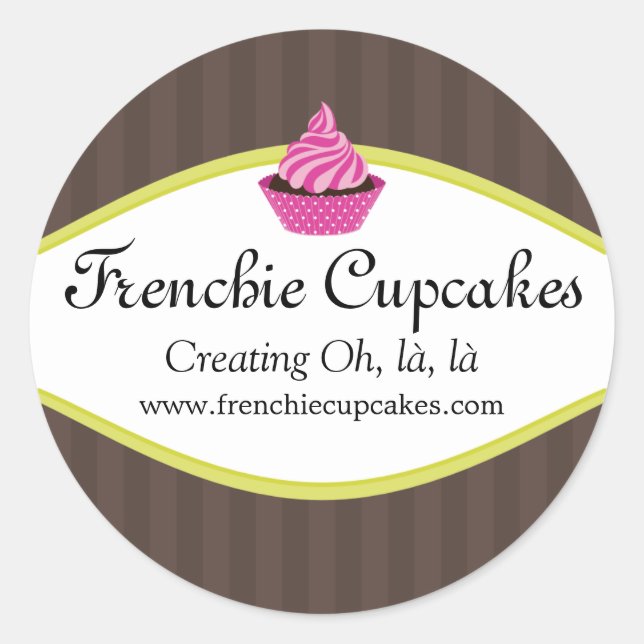 Elegante Cupcake Bäckerei Custom Stickers (Vorderseite)