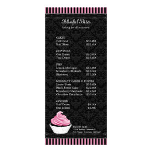 Elegante Cupcake Bäckerei Rack Cards Werbekarte