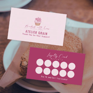 Elegante Cupcake-Bäckerei-Treueprämie Visitenkarte