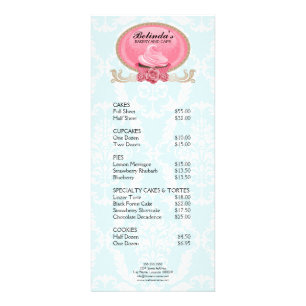 Elegante Cupcake Bakery Rack Card Werbekarte