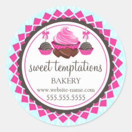 Elegante Cupcake Cake Cake Pops Schokolade Runder Aufkleber