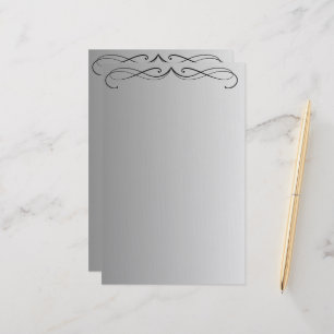 Elegante Curl Minimalistisch Modernes Grau Gradien Briefpapier
