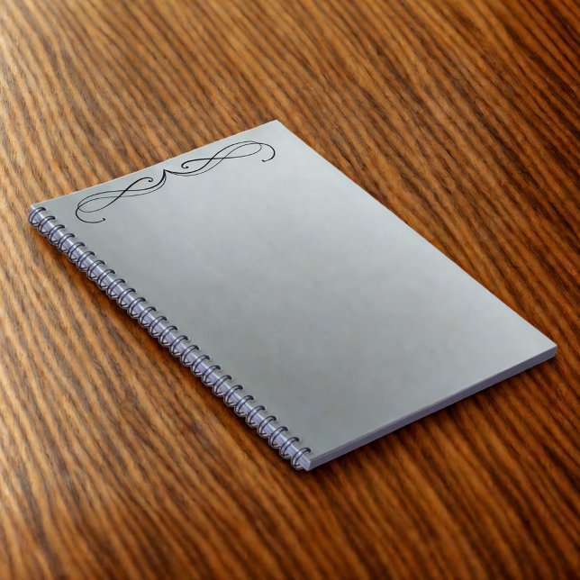 Elegante Curl Minimalistisch Modernes Grau Gradien Notizblock (Von Creator hochgeladen)