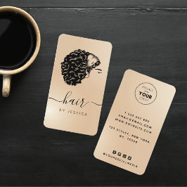 Elegante Curly Afro Friseur Schönheitssalon Visitenkarte