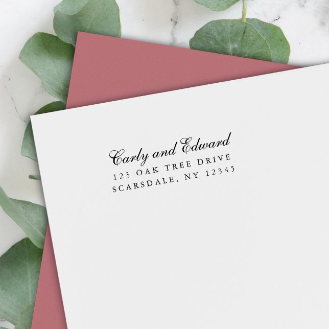 Elegante Cursive Couple Name Rücksendeadresse Permastempel (Von Creator hochgeladen)
