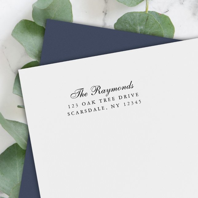 Elegante Cursive Familienname Rücksendeadresse Permastempel (Von Creator hochgeladen)