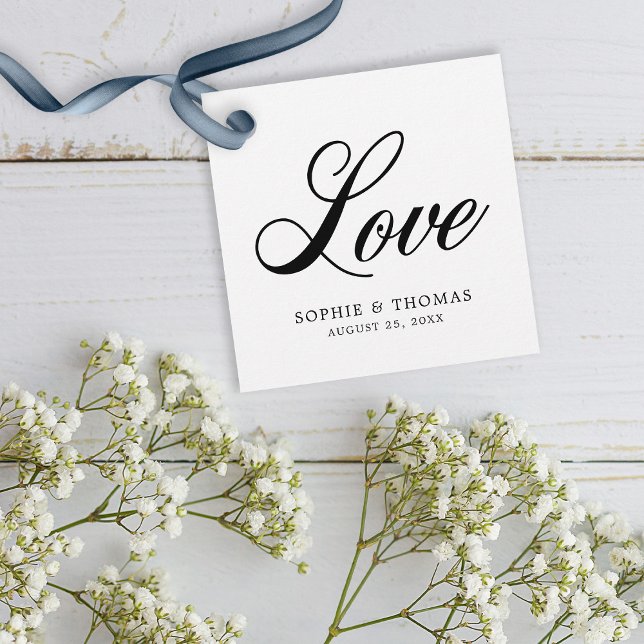 Elegante Cursive Liebe Hochzeit Geschenkanhänger (Von Creator hochgeladen)