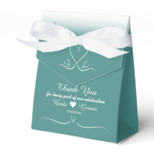Elegante Custom Aquamarin Wedding Heart Favor Box