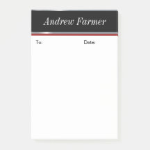 Elegante Custom, Black and Silver Post it Notes