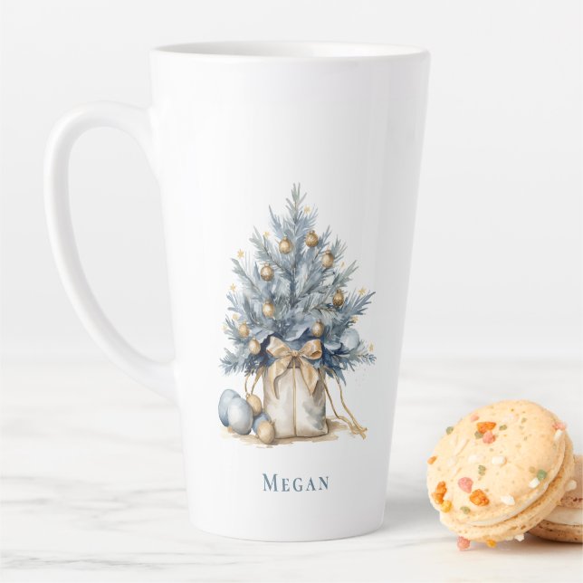 Elegante Custom Christmas Tree Gold Milchtasse (Beispiel)