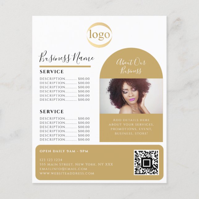 Elegante Custom Foto Logo Promocier Esthetician Flyer (Vorne)