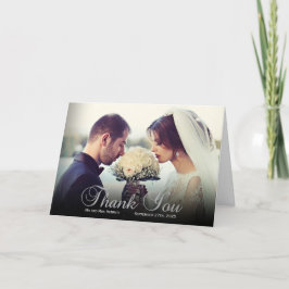 Elegante Custom Foto Wedding Vielen Dank Karte