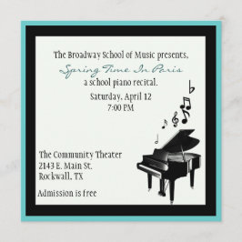 Elegante Custom Piano Erwägung Einladung
