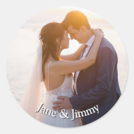 Elegante Custom Round Wedding Einladung Runder Aufkleber