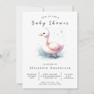 Elegante Custom Swan Baby Shower Einladung