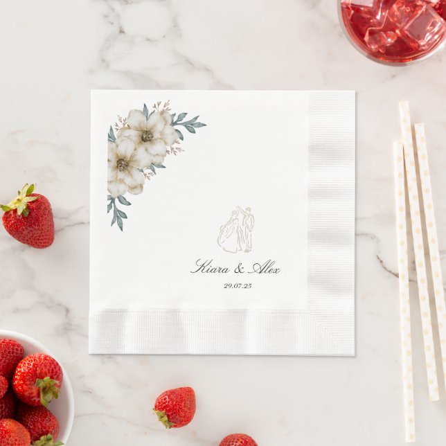 Elegante Custom Wedding Napkins - Personalisiert Serviette (Beispiel)