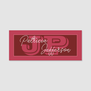 Elegante Cyclamen Dark Red Handwriting: Mit Monogr Namensschild