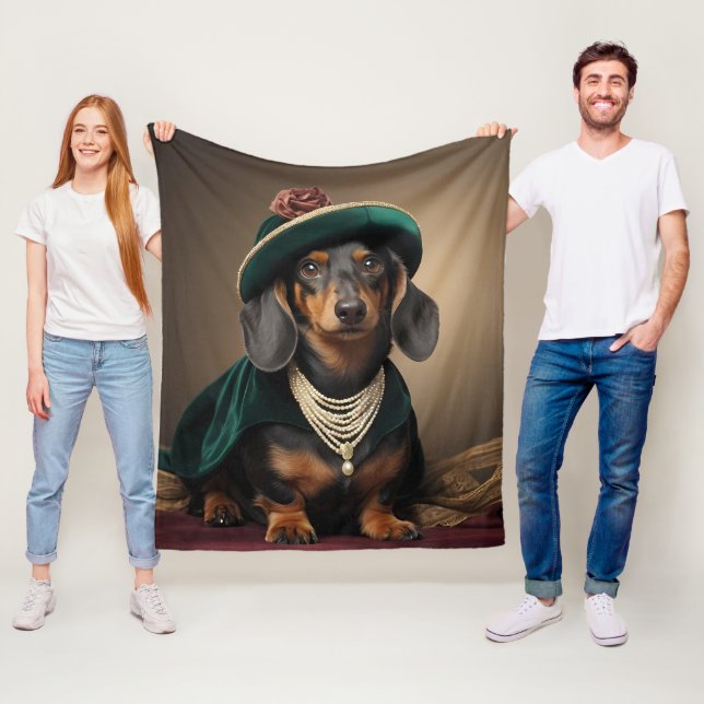 Elegante Dachshund-Dame Royal Fleece Decke  (Beispiel)