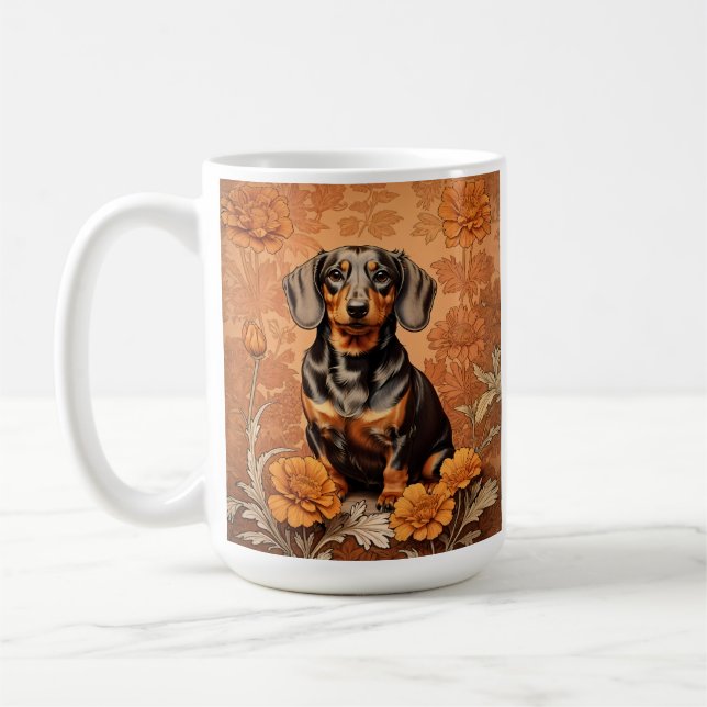 Elegante Dackel und Marigolds Kaffeetasse (Links)